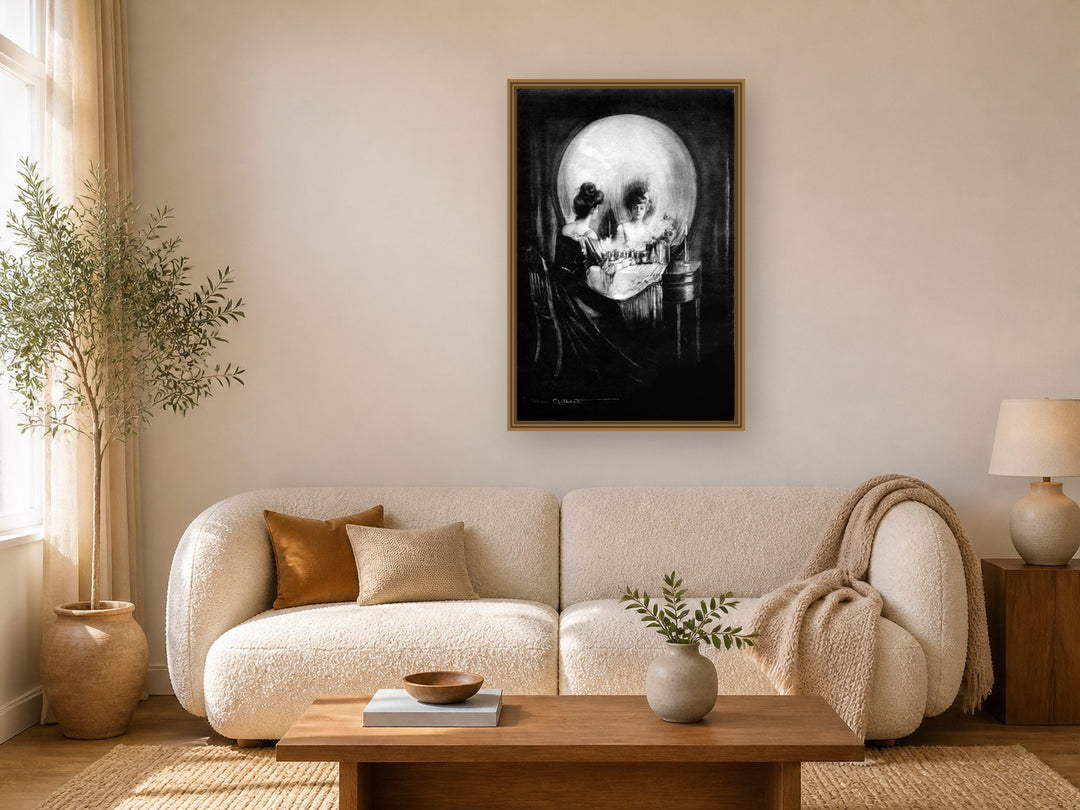 All Is Vanity framed wall art print in a real living room