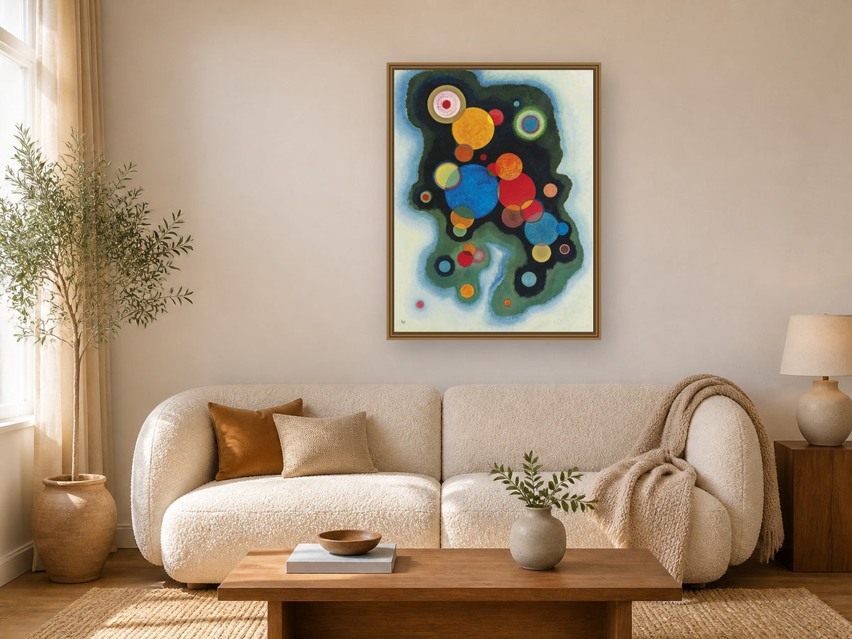 Deepened Impulse framed wall art print in a real living room