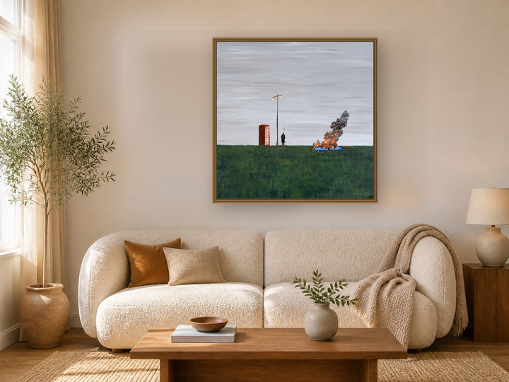 Signal in the Field by Manghuan Li framed wall art print in a living room