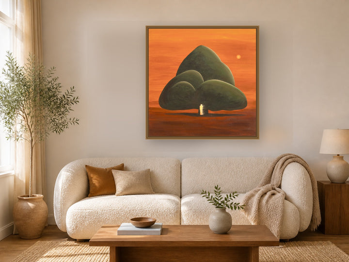 Three Hills by Manghuan Li framed wall art print in a living room