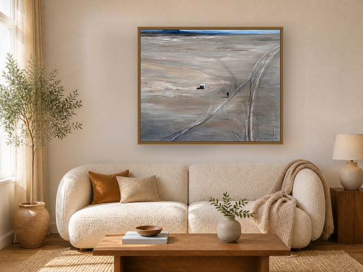 Tidal Crossing by Manghuan Li framed wall art print in a living room