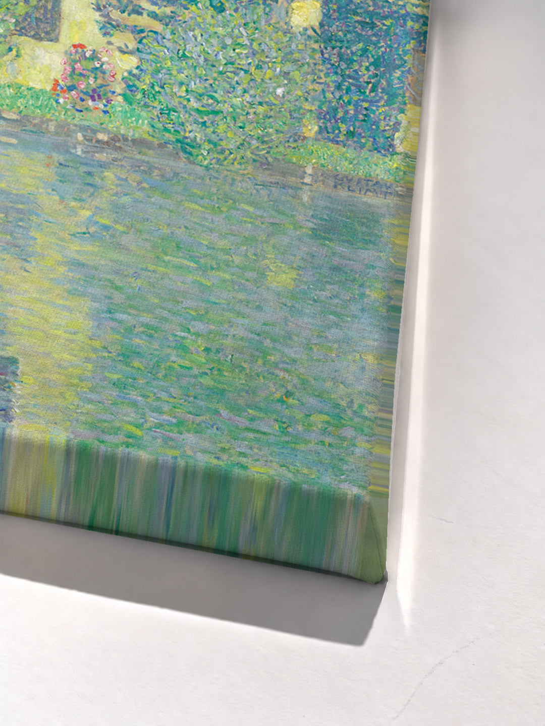 Schloss Kammer am Attersee III by Gustav Klimt stretched canvas corner detail