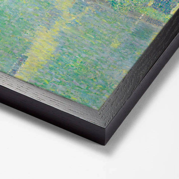 Schloss Kammer am Attersee III by Gustav Klimt black stock paper frame corner detail