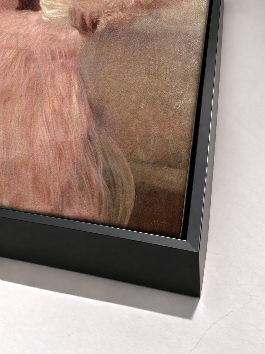 Sonja Knips by Gustav Klimt black floater frame corner detail