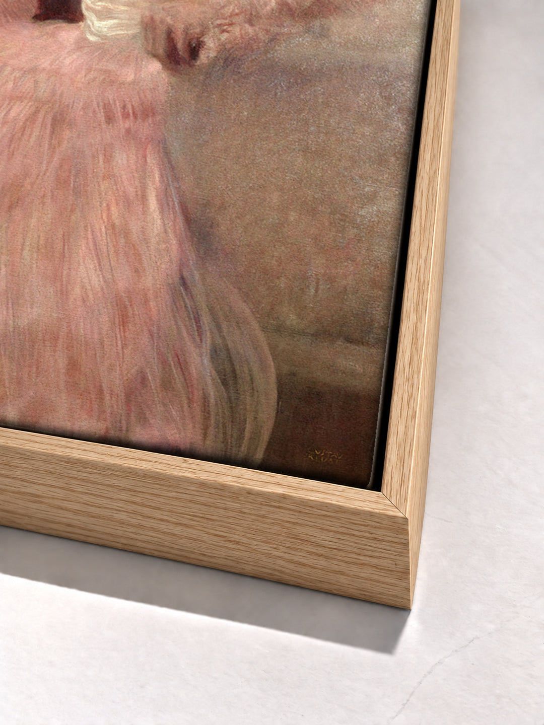 Sonja Knips by Gustav Klimt oak floater frame corner detail