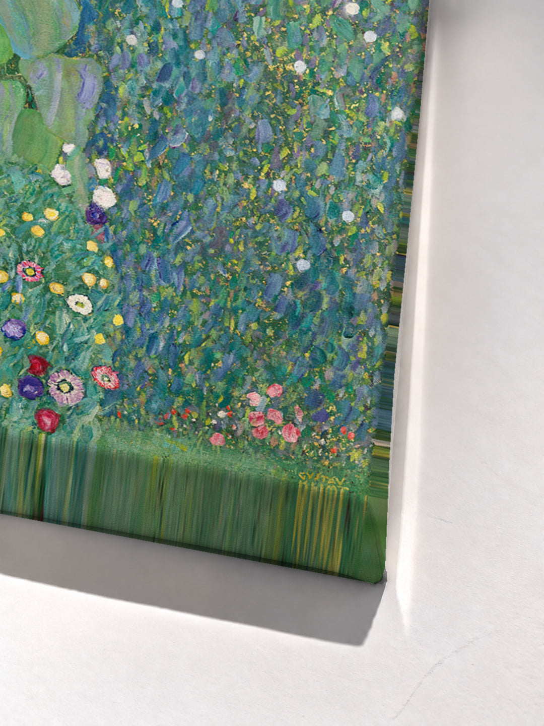 Sonnenblume by Gustav Klimt stretched canvas corner detail