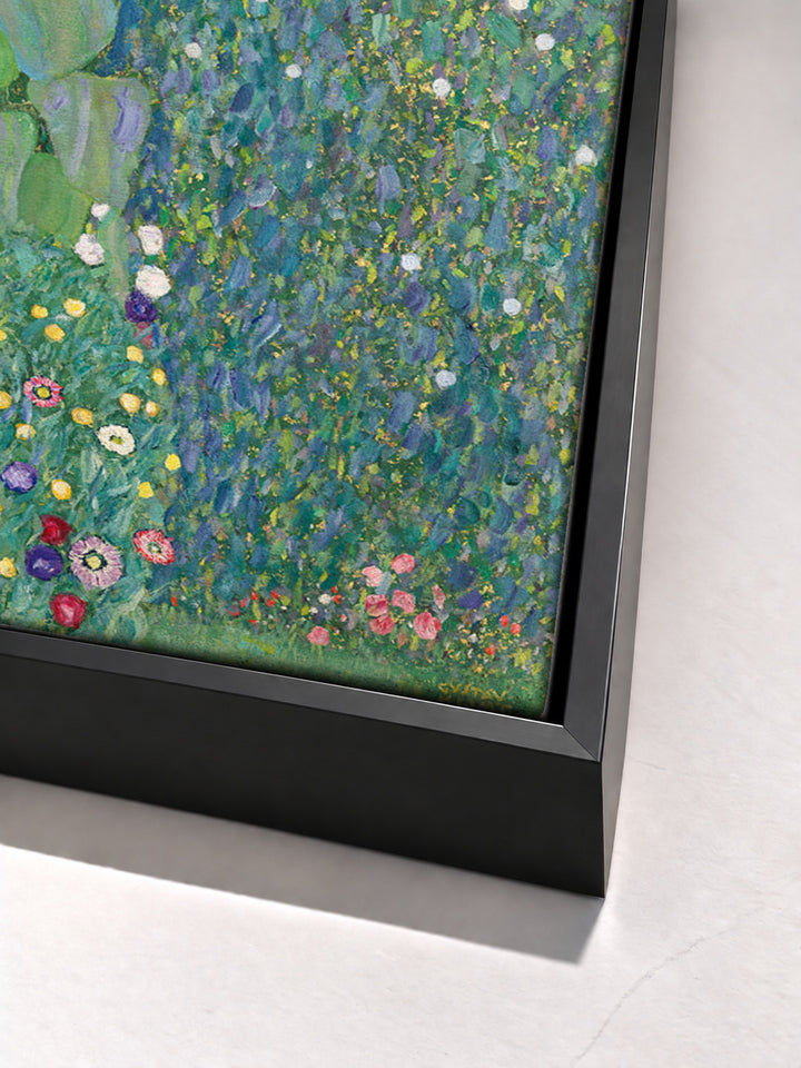 Sonnenblume by Gustav Klimt black floater frame corner detail