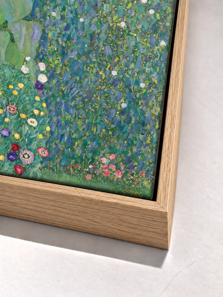 Sonnenblume by Gustav Klimt oak floater frame corner detail