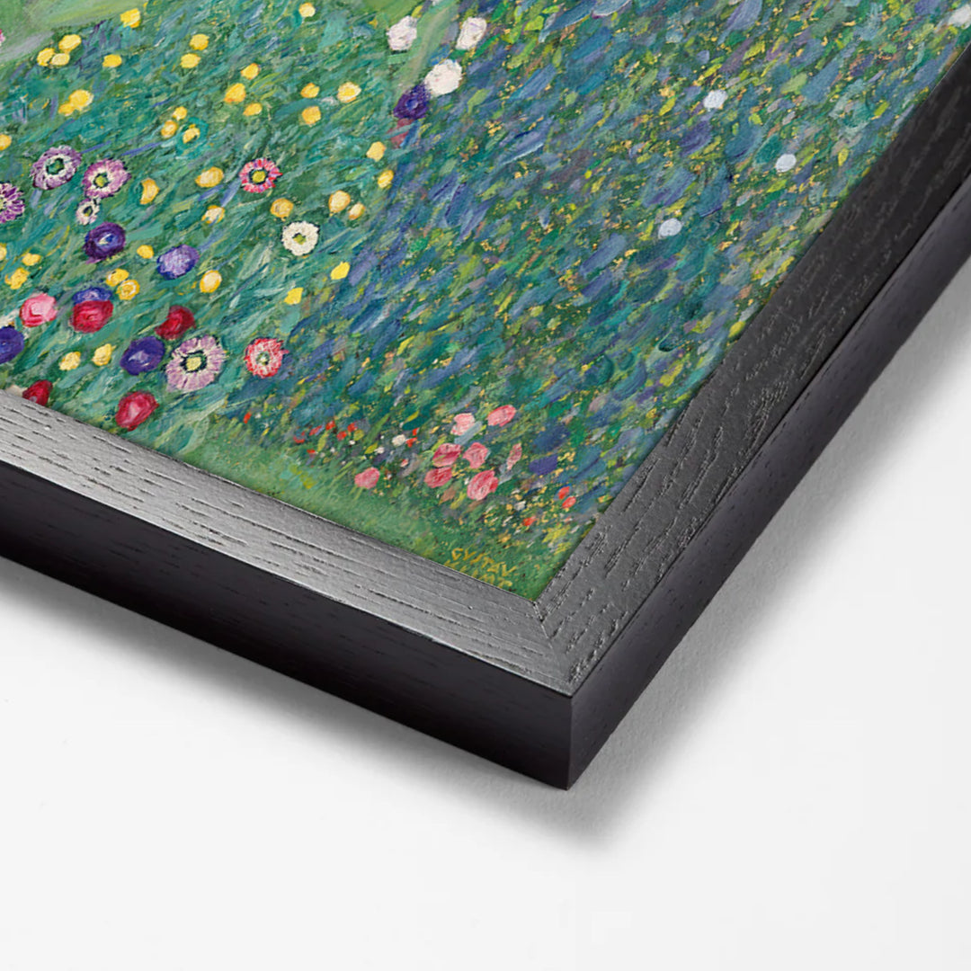 Sonnenblume by Gustav Klimt black stock paper frame corner detail