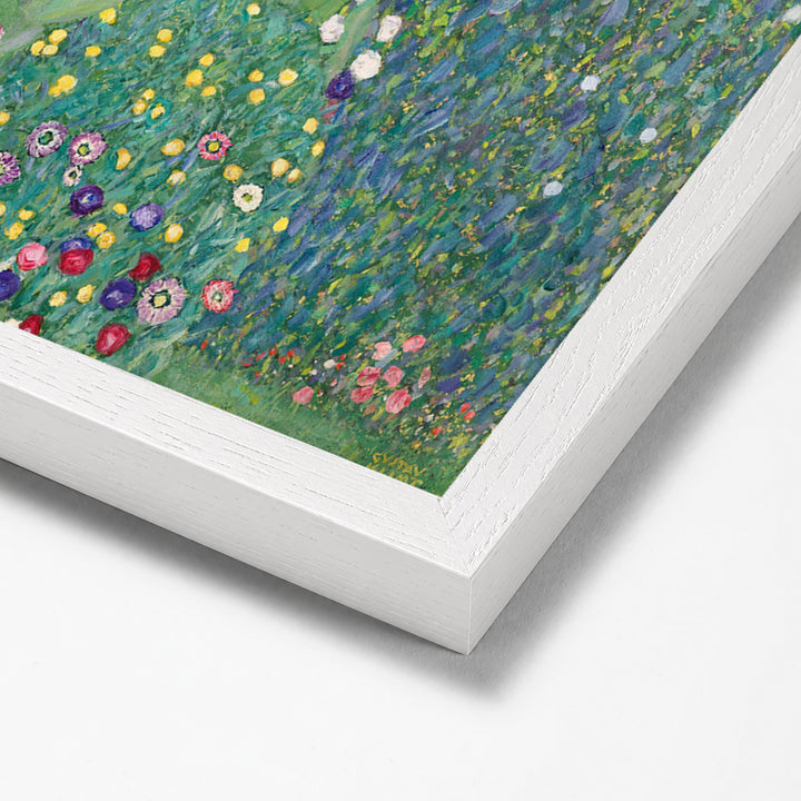 Sonnenblume by Gustav Klimt white stock paper frame corner detail