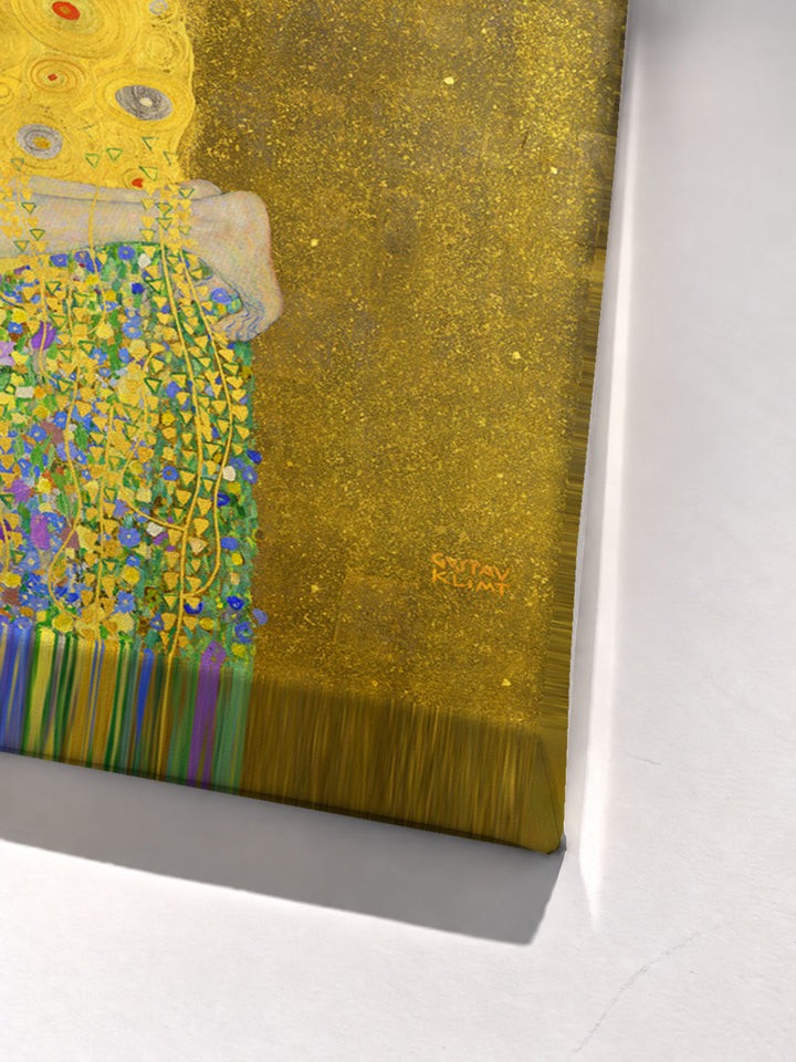 The Kiss by Gustav Klimt stretched canvas corner detail