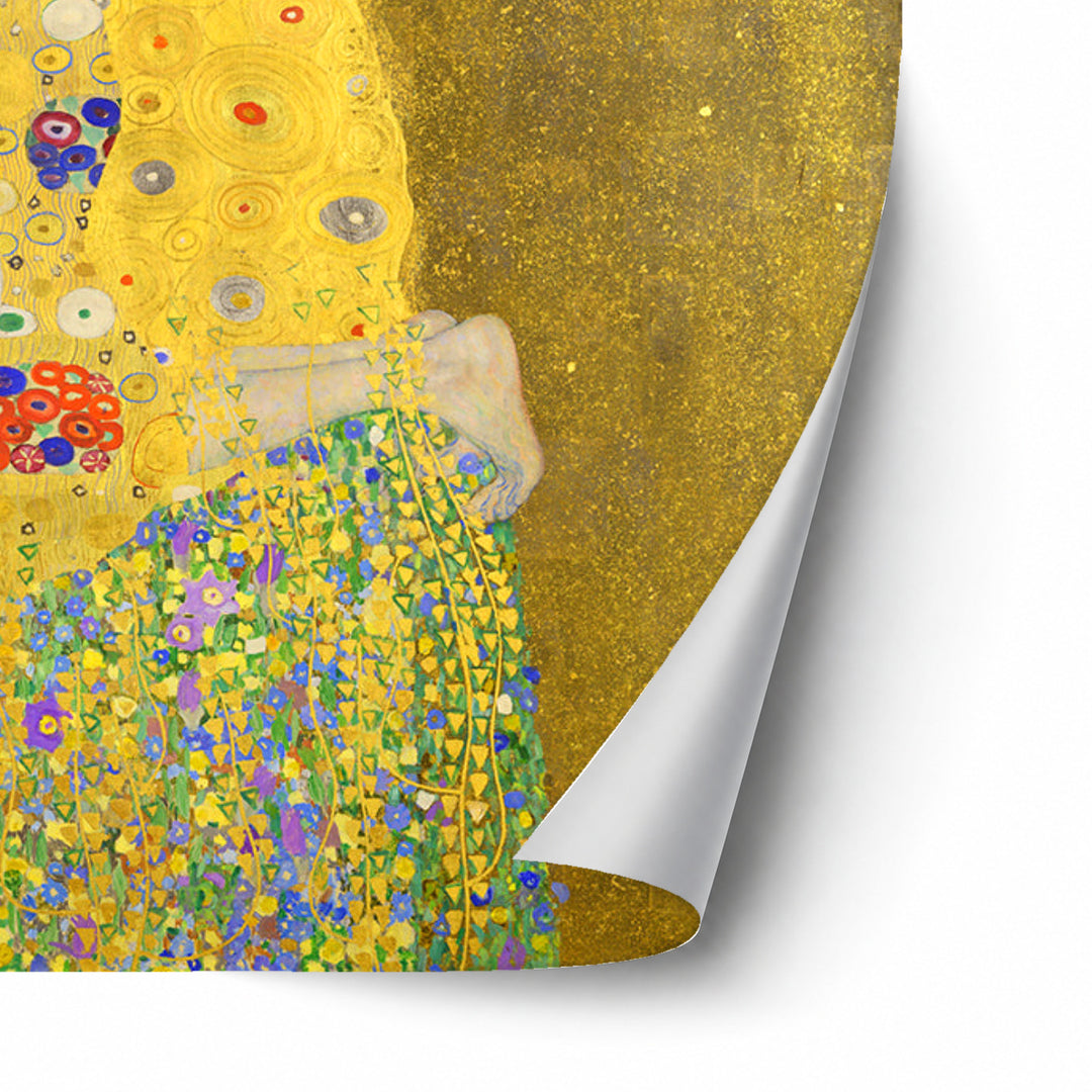 The Kiss by Gustav Klimt unframed paper print corner detail