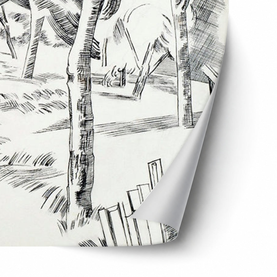 The Orchard by Paul Nash unframed paper print corner detail