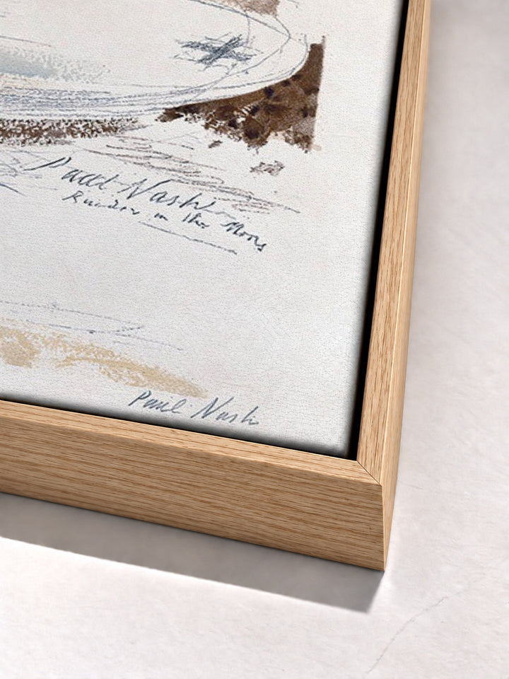 The Raider on the Moors by Paul Nash oak floater frame corner detail