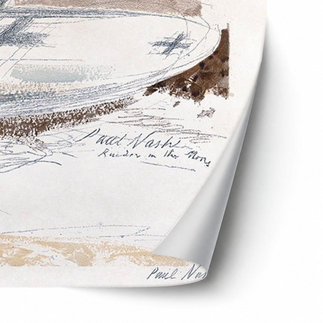 The Raider on the Moors by Paul Nash unframed paper print corner detail