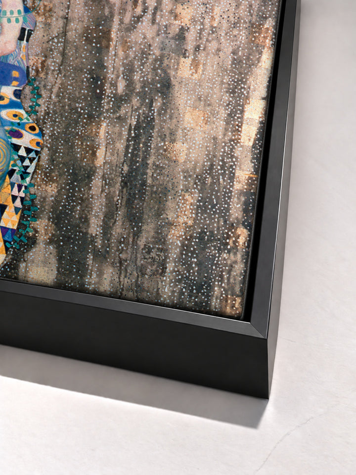 The Three Ages of Woman by Gustav Klimt black floater frame corner detail