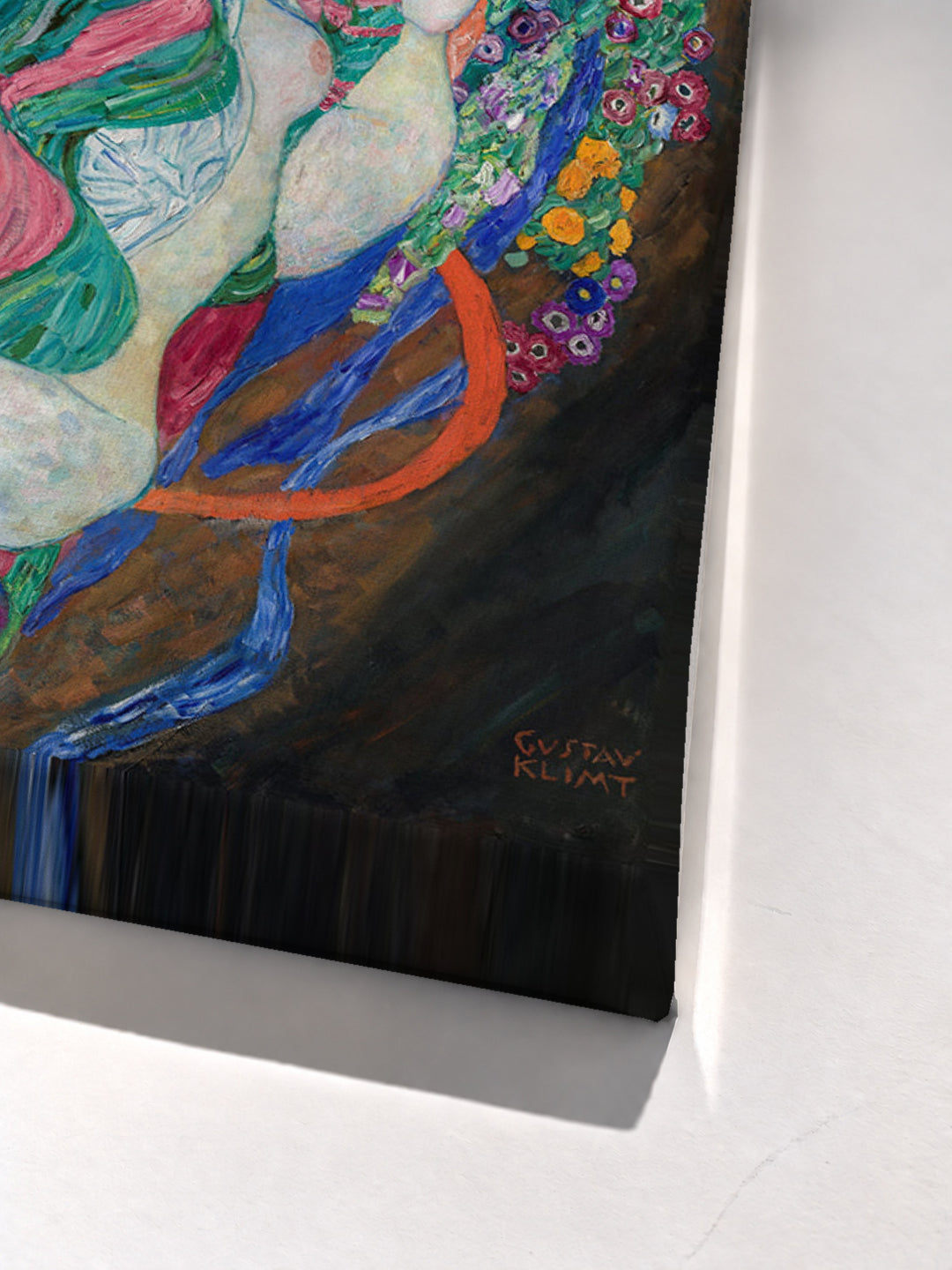 The Virgin by Gustav Klimt stretched canvas corner detail