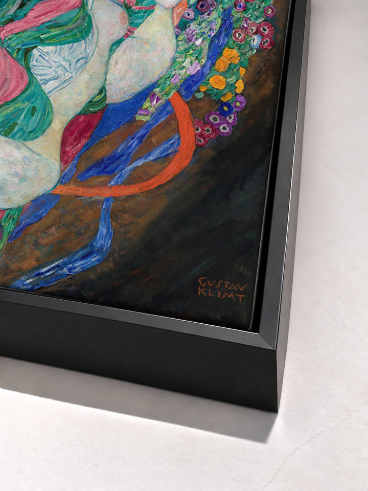 The Virgin by Gustav Klimt black floater frame corner detail