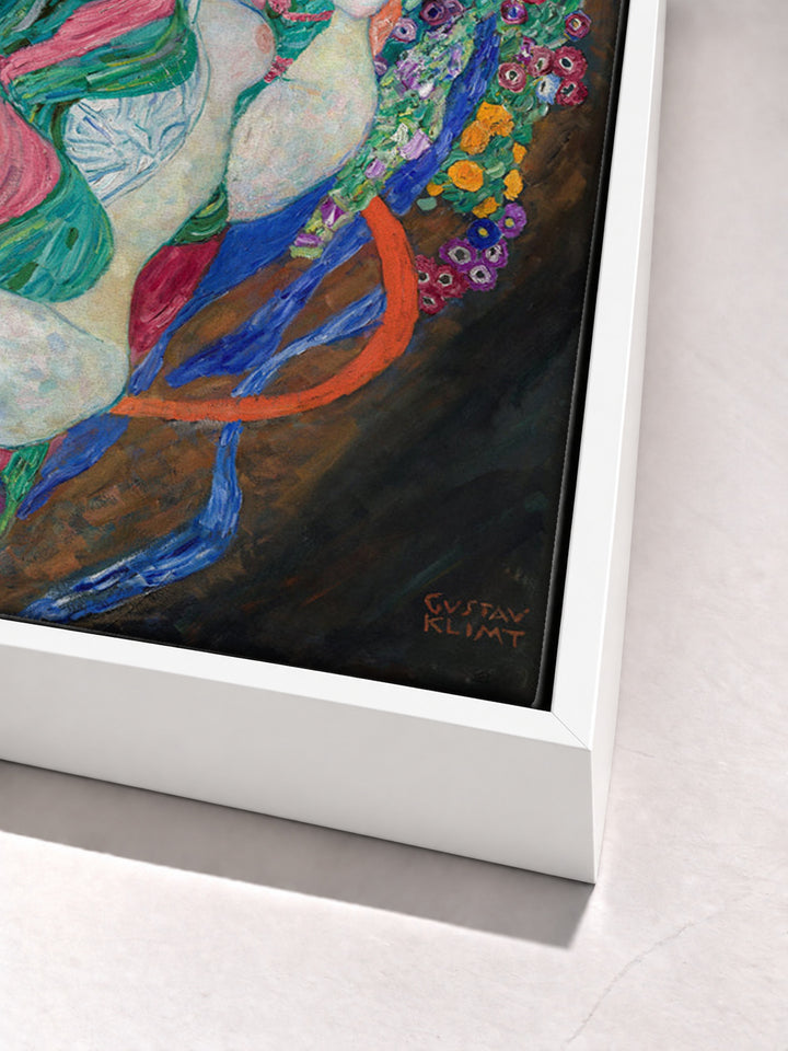 The Virgin by Gustav Klimt white floater frame corner detail