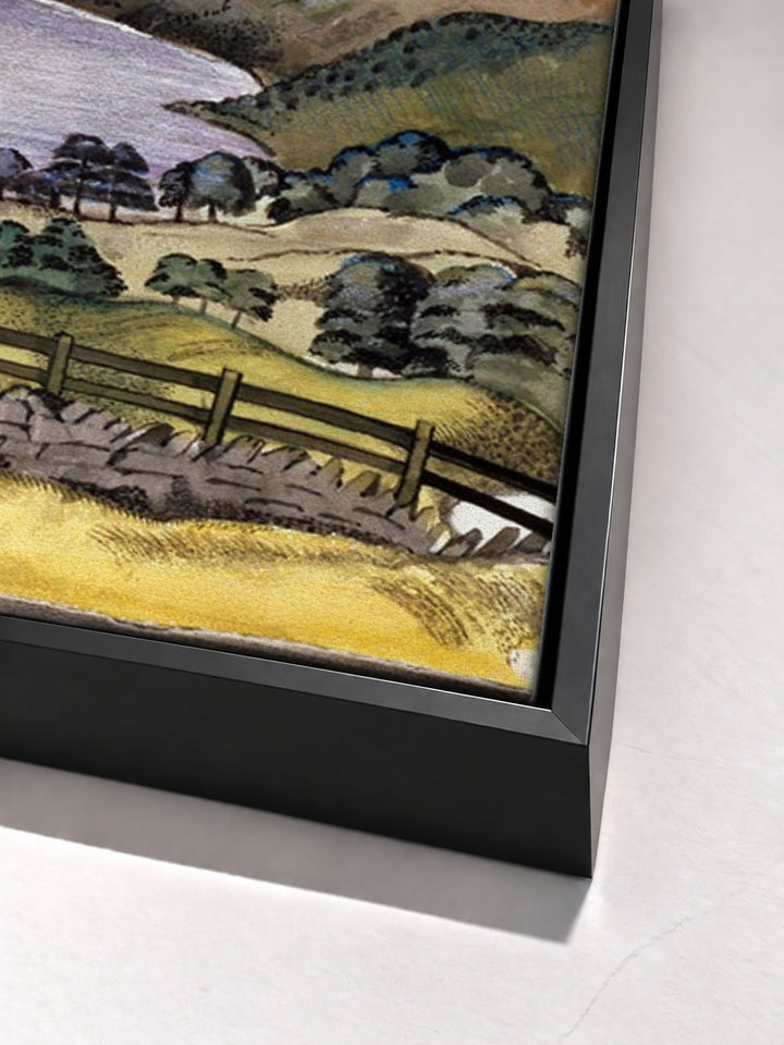 Thirlmere by Paul Nash black floater frame corner detail