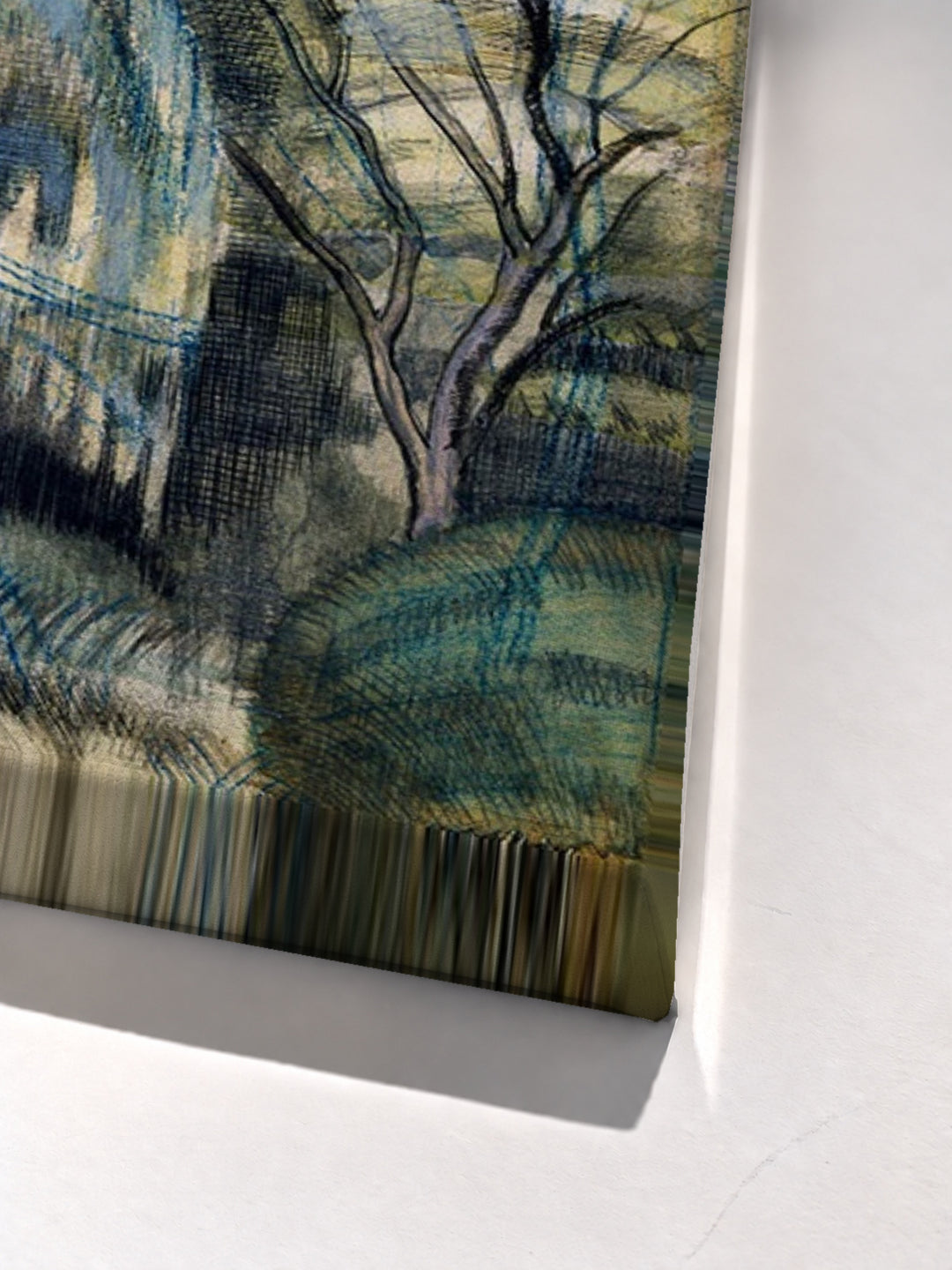 Trees in Bird Garden, Iver Heath by Paul Nash stretched canvas corner detail