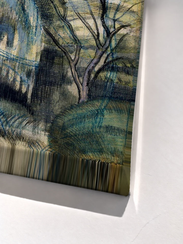 Trees in Bird Garden, Iver Heath by Paul Nash stretched canvas corner detail