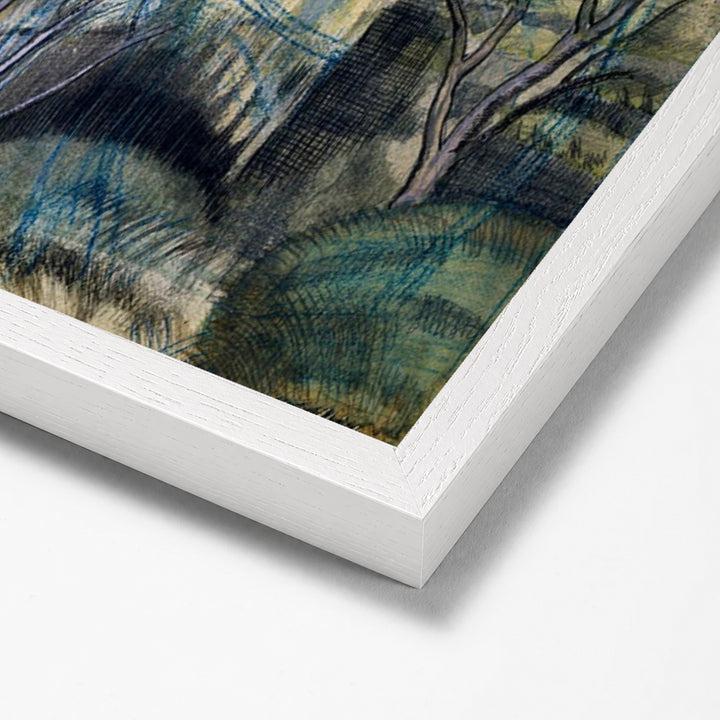 Trees in Bird Garden, Iver Heath by Paul Nash white stock paper frame corner detail