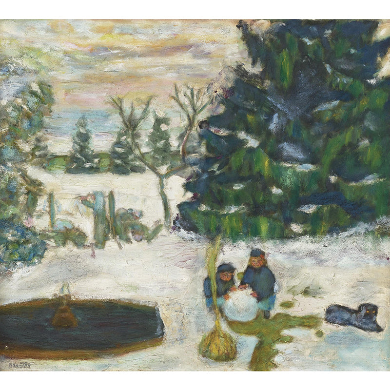 Boule De Neige, Enfants Et Chien Dans Le Jardin Du Grand Lemps by Pierre Bonnard customizable wall art print from 905Print