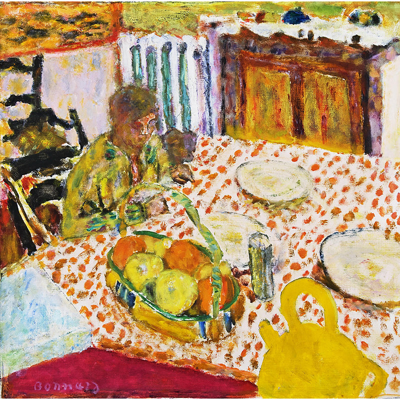 Marthe Et Son Chien Assise Devant Une Table by Pierre Bonnard customizable wall art print from 905Print
