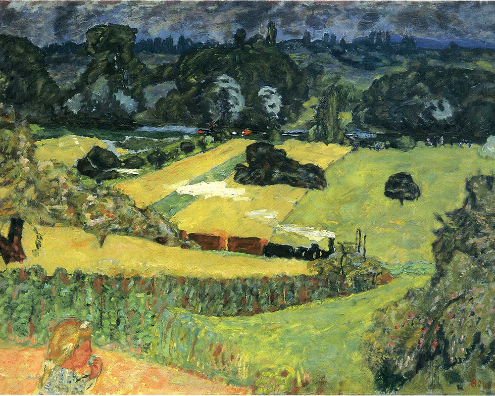 Landscape With Freight Train by Pierre Bonnard customizable wall art print from 905Print