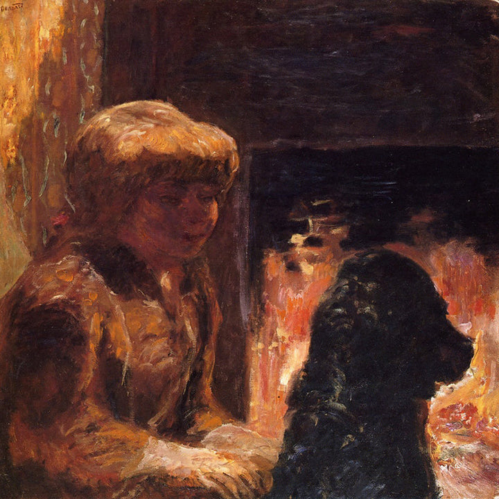 Woman With Dog by Pierre Bonnard customizable wall art print from 905Print